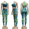 Sporty Two Piece Sets Running Yoga Outfits Women Sexy Vest Top and Leggings Set Free Ship