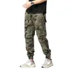 Herenbroek Leger Militaire Koreaanse stijl Camouflage Lange print Slim Fit Zipper voor mannen Fall -vrijetijdsbroek Spring Casual Kleding