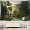 Tapisserier Big Tapestry Natural Forest Castle and Fairy Tale Wall Hanging Hippie Wall Hanging Wall Tapelestries R230812