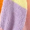 Kvinnor tröjor Kvinnor Lossa Sweet Stick Cardigan Spring och Autumn Fashion Patchwork Lantern Sleeve Sweater Crop Top Handmade liten jacka 230811