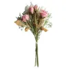 Fleurs décoratives couronnes 1 bouquet de fleurs séchées artificielles roses de décoration de maison PO fond de mariage décoration de mariage 230812