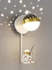 Lampade a parete Moderno Personalità LED per bambini Studio camera da letto per bambini Studio Moon Astronaut Boy Bedside Star Proiection Decor Night Light
