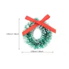 Decorative Flowers 24 Pcs Micro Landscape Christmas Wreath Hanging Mini Adornment Celebration Supplies Ornament Sisal Silk Green Garland