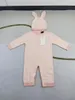 Newborn babies designer rompers with wraping blankets fashion baby letter jumpsuits with bunny hats soft cotton childrens