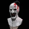 Imprezy maski krwawe, warstwowe sztuka klaun cosplay cosplay przerażający horror demon evil joker hat helmet Halloween Costume Props 230811