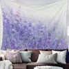 Tapissries Fantasy Flower Lavender Plant Purple Wall Tapestry Hemväggdekor Tapestry Cover Beach Handduk Picknickmatta Yoga Mat