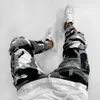 Camo Pant Stretch Streetwear Hip Hop Men jeans tryckt brev jogger denim blyerts byxa manliga fickor design jeans pant striped289v