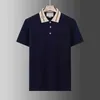 2021 Italien Marke Designer Polo Shirt Luxus T Shirts Schlange Biene Floral Stickerei Mens Polos High Street Mode Streifen Drucken Polot-Shirt # 6002 Revers