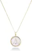 Strands Strings Miabella 18 K Gold Sterling Silver Italian Real 2-Lira Bee Coin Vintage Pendant Necklace Women's 18 "Chain 925 Made in Italy