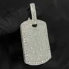 Pendente quadrata di gioielli di lusso ghiacciato con diamante moissanite personalizzato 925 ciondolo d'argento