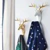 Hooks Rails 1PCS Nordic Animal Hanging Coat Hook Wall Punch-free Deer Head Key Hanger Home Storage for Bedroom and Drawing Room 230812