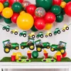 Decoration Theme Green Tractor Inflatable Balloons Happy Birthday Decoration Kids Birthday Excavator Vehicle Banner