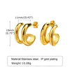 Hoop Ohrringe Chic Gold Color C geformt für Frauen junge Mädchen Geschenk Schmuck Anti -Allergie Edelstahl Boucle d'oreille Femme