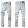 Jeans masculin jeans violet ange ange jeune gars déchiré skinny pantalon masculin street wuster biker cowboy adoration stretch moto moto