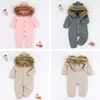 Salıncaklar Iyeal Est Bebek Bebek Çıkarcılar Kış Giysileri Doğum Erkek Bebek Kız Örme Süveter Tulum Kapşonlu Kürk Çocuk Toddler Outerwear 230811