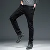 Męskie dżinsy klasyczny styl mężczyźni marka Business Casual Stretch Slim Denim Pants Niebieskie czarne spodnie samce duże rozmiar 2840 230811