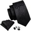 Coules de cou Mélangez pour hommes Tie noire Paisley Solie Silk Nouc Ties for Men Gravat Mandkinchief Brooch Brooch Set Barry.Wang Designer FA-5510 230811