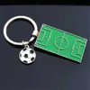 Keychains Lanyards Creative Football Field Keychain Metal Soccers Basketball Pendts Team Fans Sports Souvenir Gifts Man auto Key Holder Accessoire