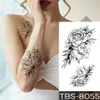 Tatouages ​​temporaires autocollants de tatouage étanche à pivoine fleur de rose mandala chaîne de henné flash tatouage femme art corporel transfert faux hommes 230812