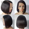 Human Chignons Lace Front Short Bob Straight Natural Black Hair s for Women Pre Plucked Clre Brazilian 230811