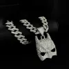 Trendy Ins Style Domineering cheio de diamantes exagerados Batman Mask Pingente Diamond Colar Colar Nightclub Acessórios de dança