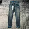 Designer Jeans Mens Purple Pants Ripped Straight Regular Tears Washed Old Long Hole 30-382auc1i3r