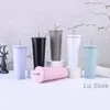 Tumblers من الفولاذ المقاوم للصدأ 750 مل القش الكوب الحراري الفراغ مزدوج الفراغ المعزول الزجاجة الكبار على التوالي كوب القهوة في الهواء الطلق Th1051