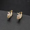 Hoop Earrings Korean Stainless Steel Glossy Small For Women Moon Flower Star Huggie Piercing Party Jewelry Gift