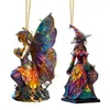 Autres fournitures de fête d'événement Pendentif sorcière d'Halloween pour décoration de voiture Prendable Pendre en acrylique Charme de sorcière décorative pour la porte de la porte du rétroviseur 230812