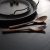 Dinnerware Sets Japanese Style Wooden Spoon Fork Soup For Cooking Eating Mixing Stirring Kitchen Utensil