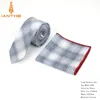 Neck Ties Brand Men's Vintage Fashion Cotton Plaid Neck Ties Hanky Sets For Man Stripe Wedding Butterfly Pocket Square Neck Sets 230811