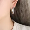 Hoop Earrings Casual French Ins Style Elegant Cold Simple Geometric Layered Glossy Large U-Shaped Bracelet Titanium Steel