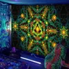 Tapisseries Black Light Tapestry uv réactif psychédélique tapisserie esthétique murde accrochage hippie tapisserie pour dortoir de chambre à coucher décoration de chambre indie 230812