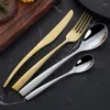Dinnerware Sets 24pcs Golden Cutlery Set Luxury Tableware Stainless Steel Knife Fork Spoon Western Kitchen Dish Utensils