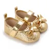 First Walkers Baby Girl Pu Shoes Gold Silver Bling Princess Soft Sole Little Toddler 230812