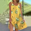 Casual Dresses Women's Sexy Fashion Versatile Retro Print Strap Dress Winery Petite With Pockets Mother of the Long Length