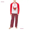 Familienübereinstimmende Outfits Weihnachts -Pyjamas PJs Sets Kinder addleargen Nachtwäsche Kleidung Casual Santa Kleidung Set Drop Lieferung Baby DHKCM