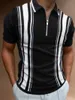 Men's Polos Luxury Men's Matching Clothing Polo Shirts Golf Wear Casual Plaid Short Sleeve Tee Men Turn-Down Collar Zipper Polo Shirt Tops 230812