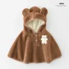 Jackets de qualidade meninos meninas meninas fofas de urso casacos com capuz Relógios Cashmere casacos quentes bebês sobretudo sobretudo de inverno