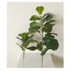 Faux bloemen groene groene kunstmatige banyan boomtak groen tropische ficus nep banyan boom plastic bladeren simulatie boom voor huistuin decor 230812