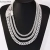 Biżuteria hip -hopowa lodowa 6 mm 9 mm 13 mm 17 mm VVS MOISSANITE PLATED Gold Sier Cuban Link Chain dla mężczyzn