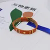 W274 Bangle Designer Barels Bracelet Women Leather Braceband Fudicury Charm Bracelets Orange Pendant Letter Jewelry 18K Gold Placed Stains Steel