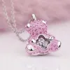 Diseñador Rovski Accesorios de joyas de lujo de lujo Love Pink Teddy Bear Lingdong Collar Hembra Femenina Costilla Little Bear Versión alta Minimalista Collar