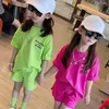 Clothing Sets Girls Suit Summer Baby Short Sleeve T-shirt +shorts Girl Outfits Loose Kids Sportswear Children Clothes Set