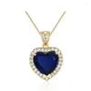 Collane a ciondolo oceano cuore pesca londra blu cz cZ collana da donna sospensione pingente in ottone oro color gioielli colture