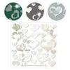 Decorative Flowers Mirror Wall Decor Adhesive Sticker Heart Acrylic Stickers Mirrors Decals Decoration