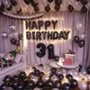 Decoração preto branco prata aniversário balões conjunto chá de fraldas decorações de aniversário barba dia dos pais suprimentos globos