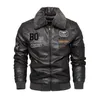 メンズジャケット秋/冬のファッションカジュアルレザー刺繍ジャケットベルベットPU Jacke 230811の男性用バイクジャケット