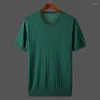 Heren t shirts mesh zomer t-shirts hoogwaardige korte mouw ronde kraag casual mannelijke mode slanke man tees