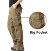 Pantalon masculin printemps et automne cargo multi-poches en vrac vêtements de travail militaire d'entraînement de course à la course à pied Coton grande taille